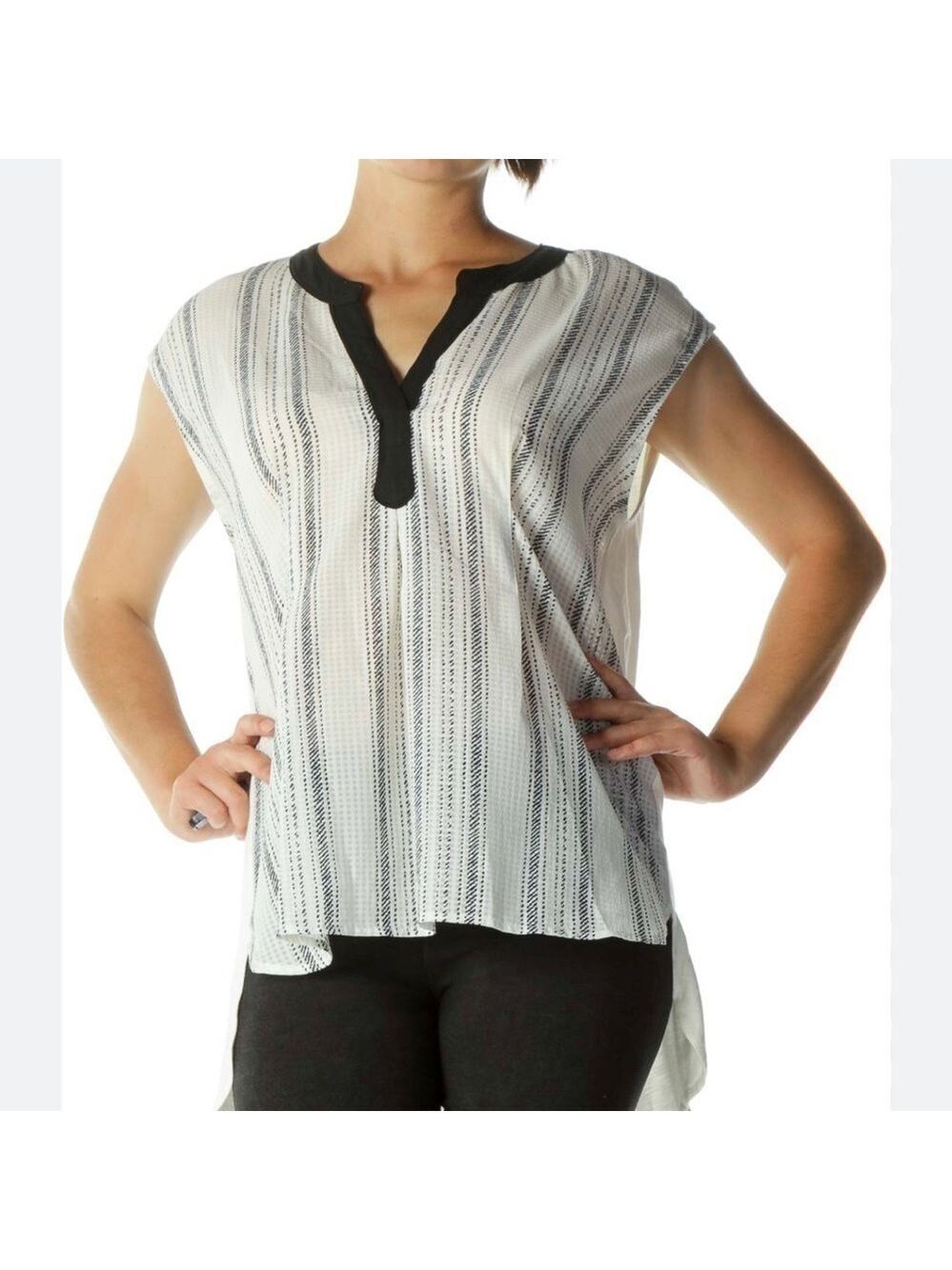 Anthropologie mixed fabric sleeveless layering top small